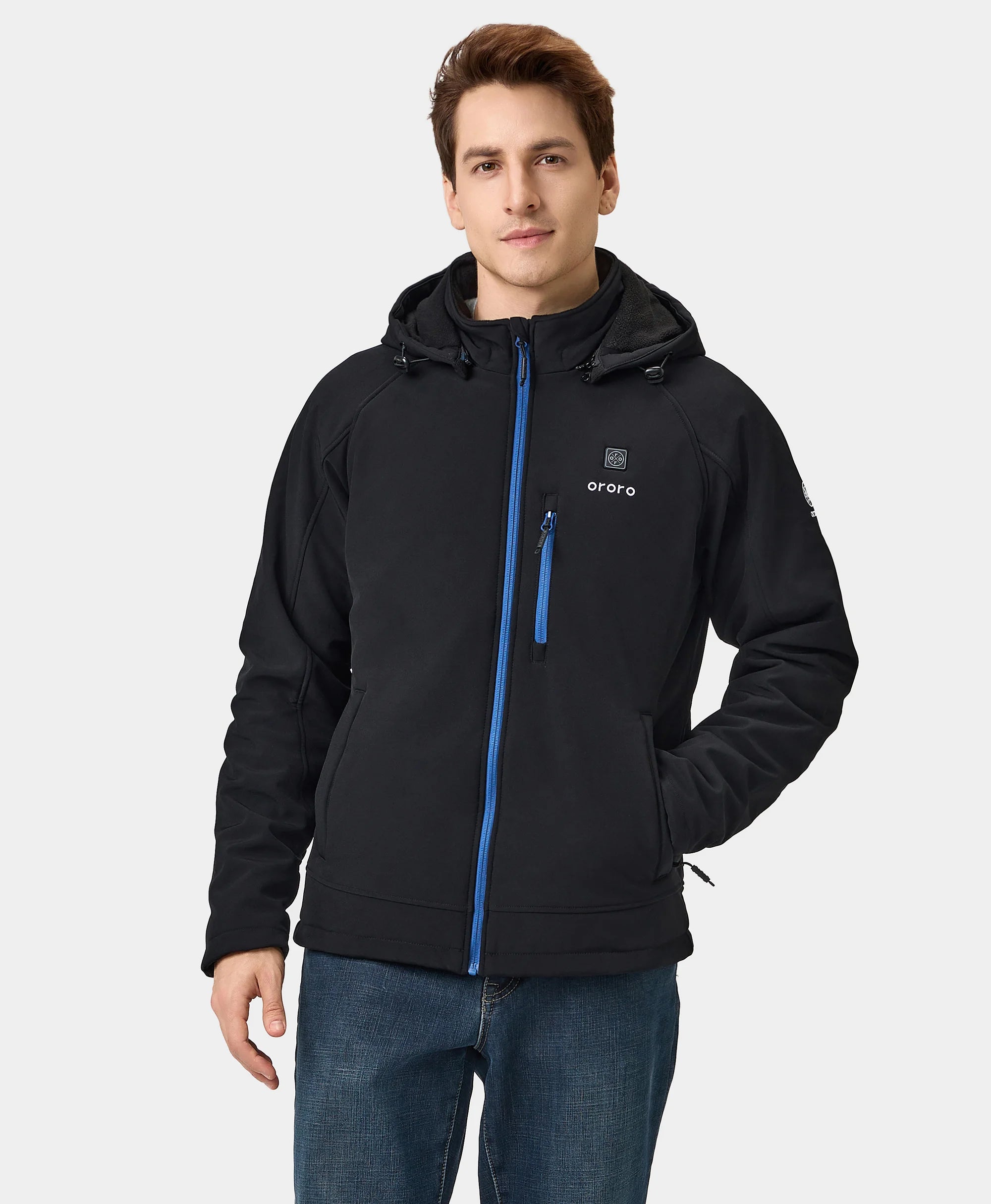 Men's Heated Jacket (4 Heating Zones) - Black & Blue Men's Heated Jacket (4 Heating Zones) - Black & Blue