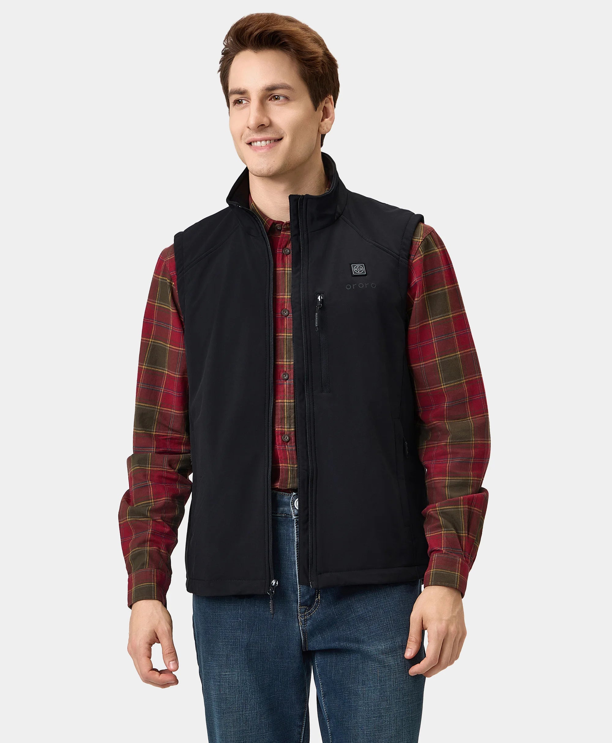 Men's Heated Softshell Gilet - Black / Grey Men's Heated Softshell Gilet - Black / Grey