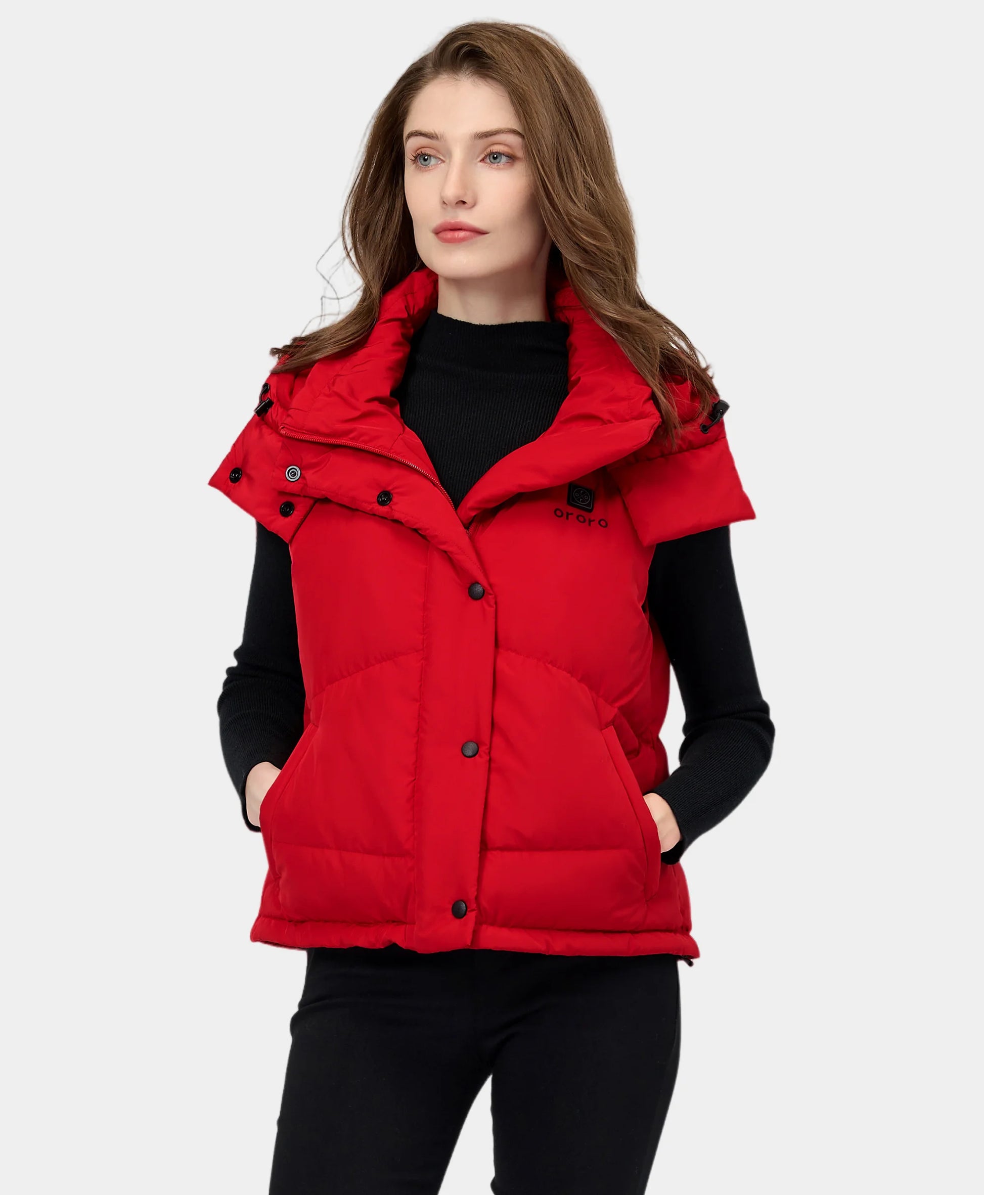 Women's Heated Cropped Puffer Down Vest