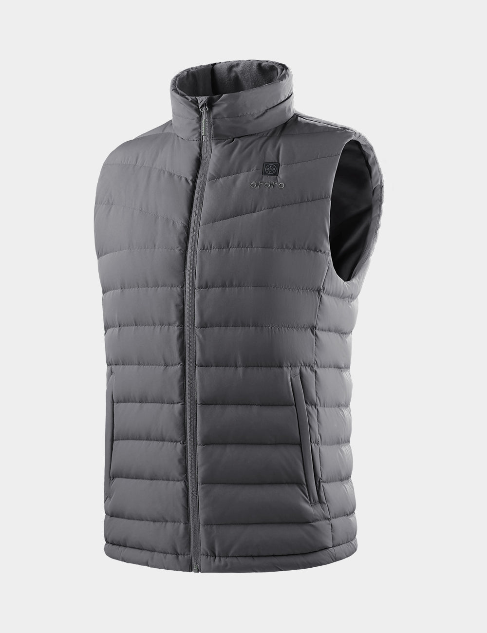 (Open-box) Men's Heated Lightweight Down Vest - Black / Gray