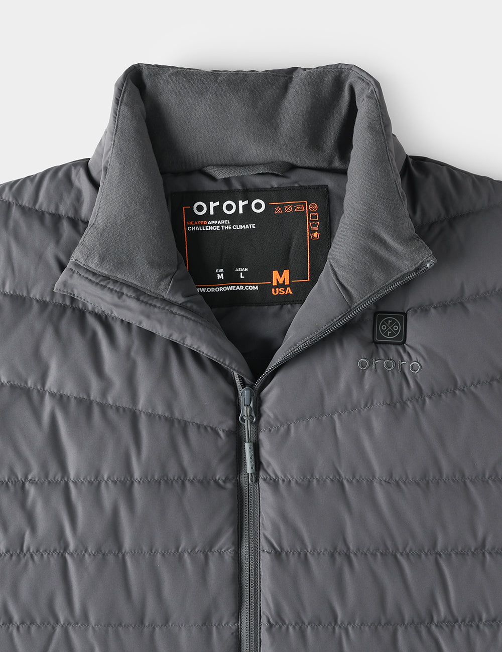 (Open-box) Men's Heated Lightweight Down Vest - Black / Gray
