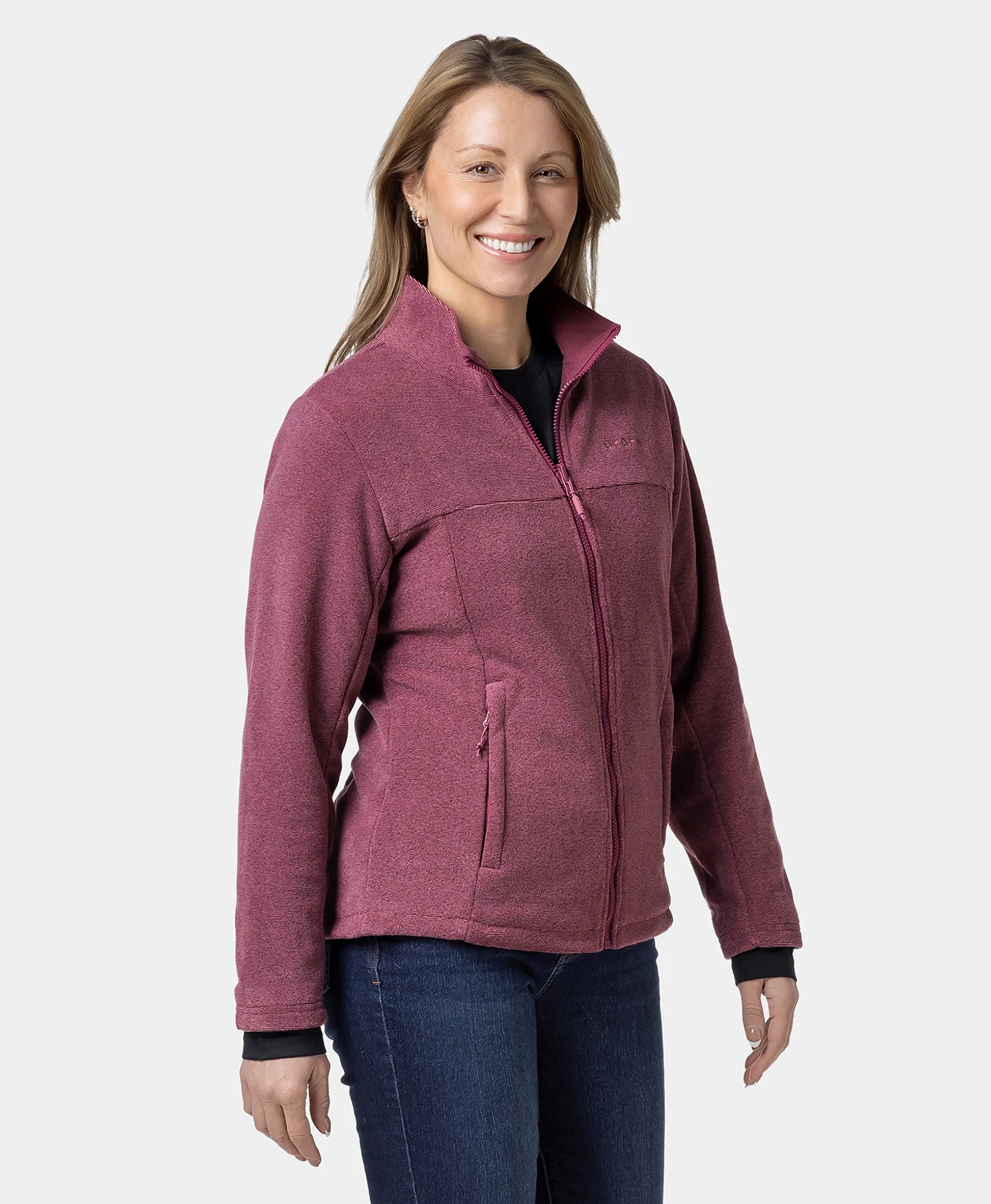 River Ridge Women's 4-Zone Fleece Liner Heated Jacket - Maroon