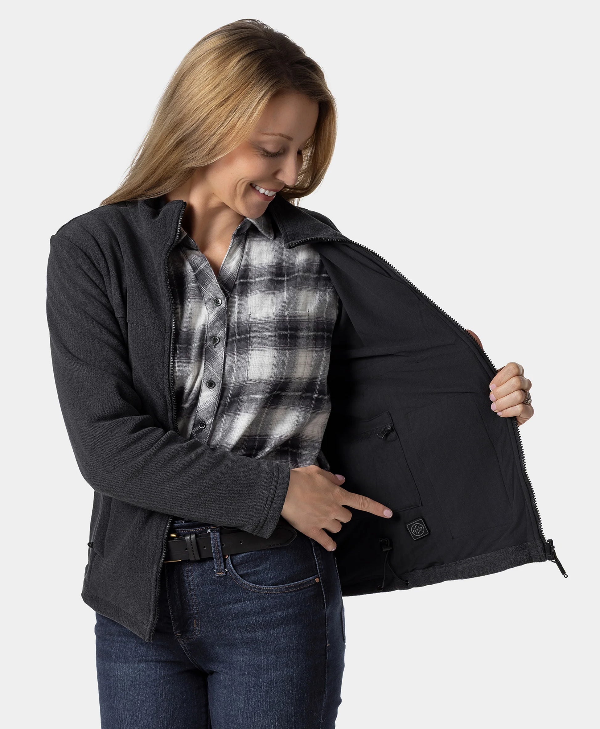 River Ridge Women's 4-Zone Fleece Liner Heated Jacket - Black