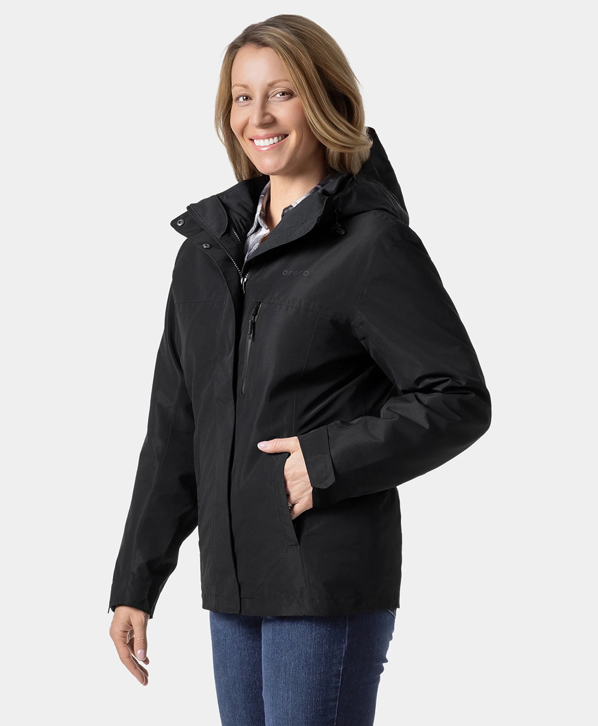 River Ridge Women's  3-in-1 Heated Jacket - Black
