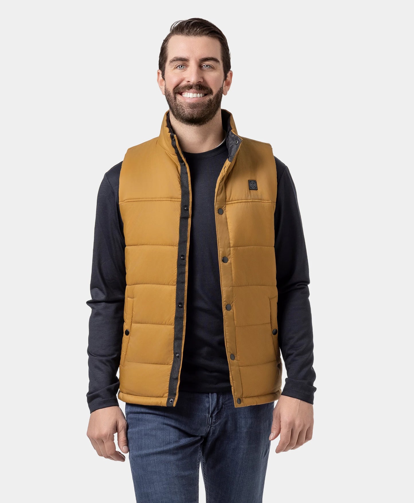 PuffLyte Men's 3-Zone Heated Lightweight Gilet - Black / Khaki