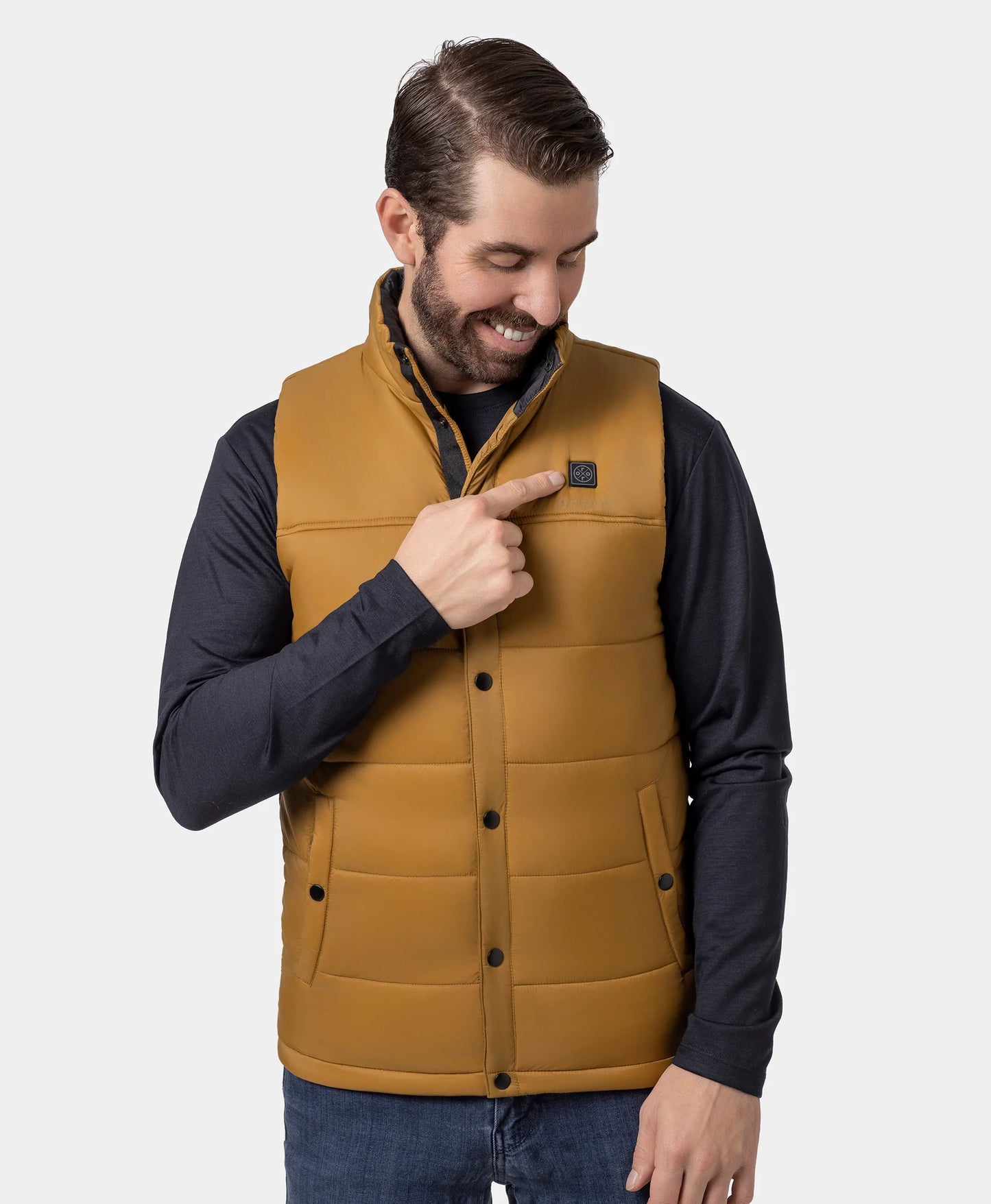 PuffLyte Men's 3-Zone Heated Lightweight Gilet - Black / Khaki