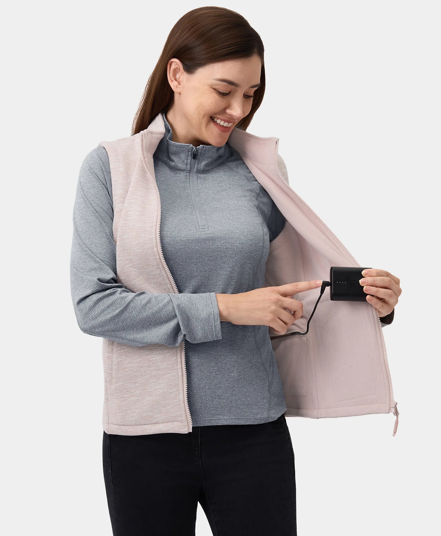 4-zone fleece vest beige