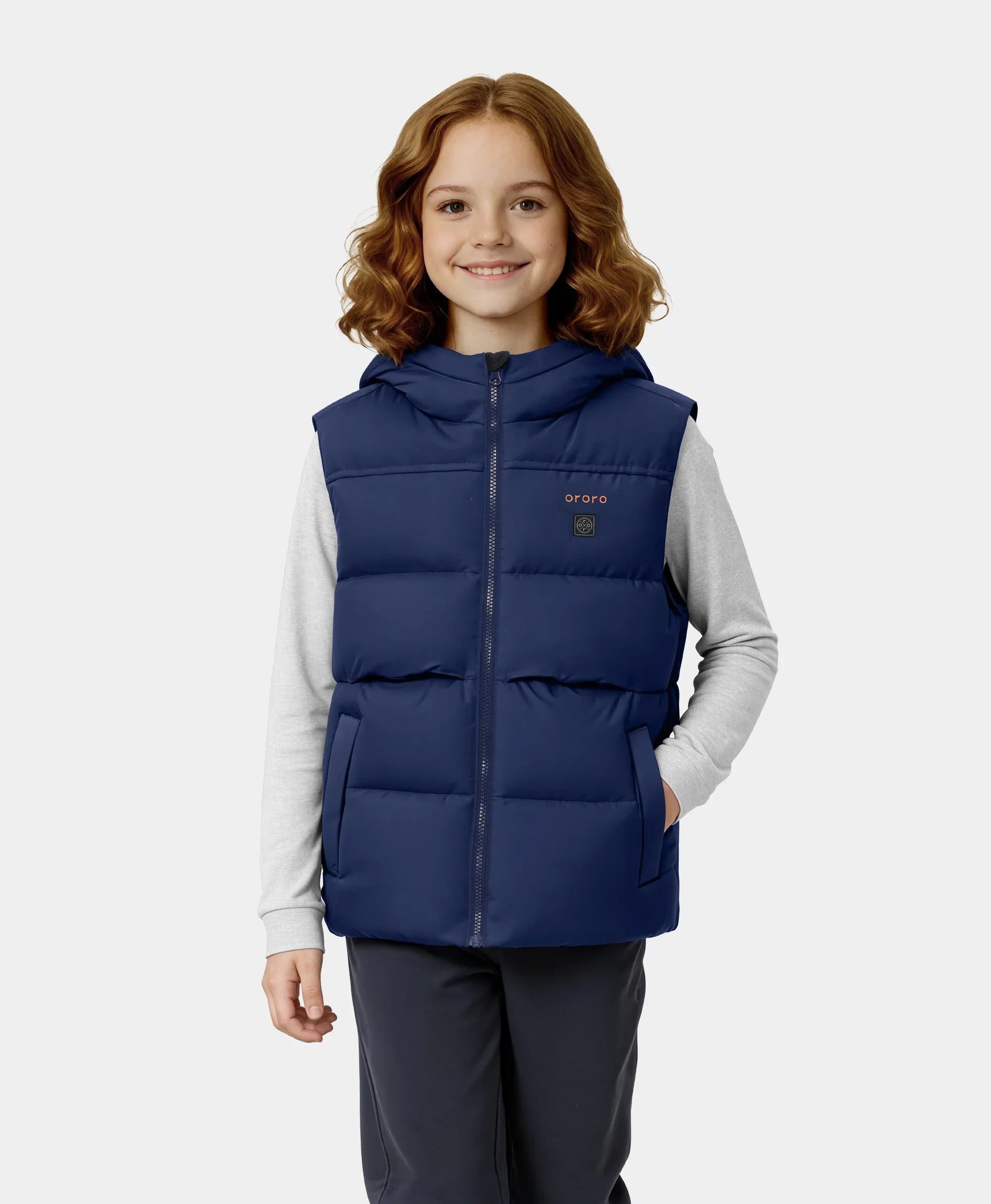 Kids' 4-Zone Hooded Heated Down Vest
