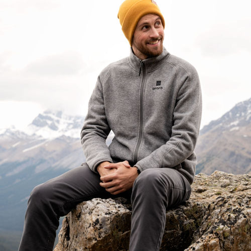 Men's Heated Full-Zip Fleece Jacket 
 - Grey