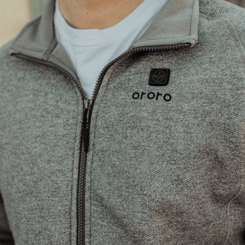 Men's Heated Full-Zip Fleece Jacket 
 - Grey