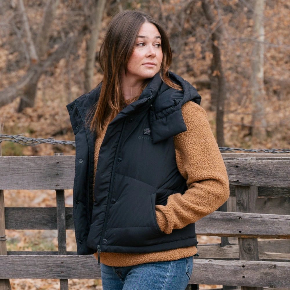 Women's Heated Cropped Puffer Down Vest