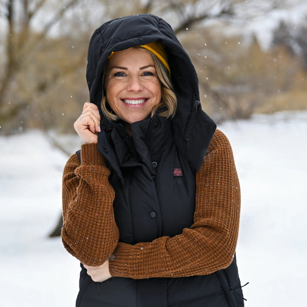 Women's Heated Cropped Puffer Down Vest