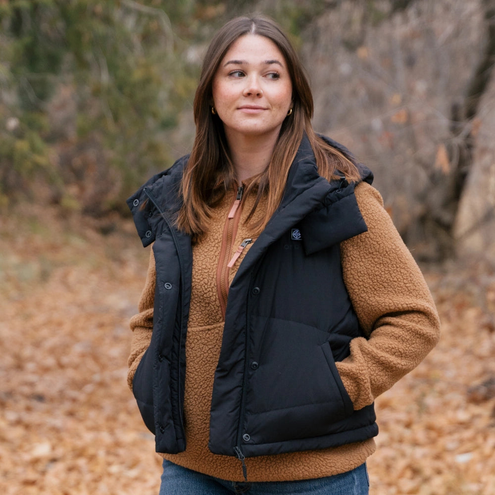 Women's Heated Cropped Puffer Down Vest