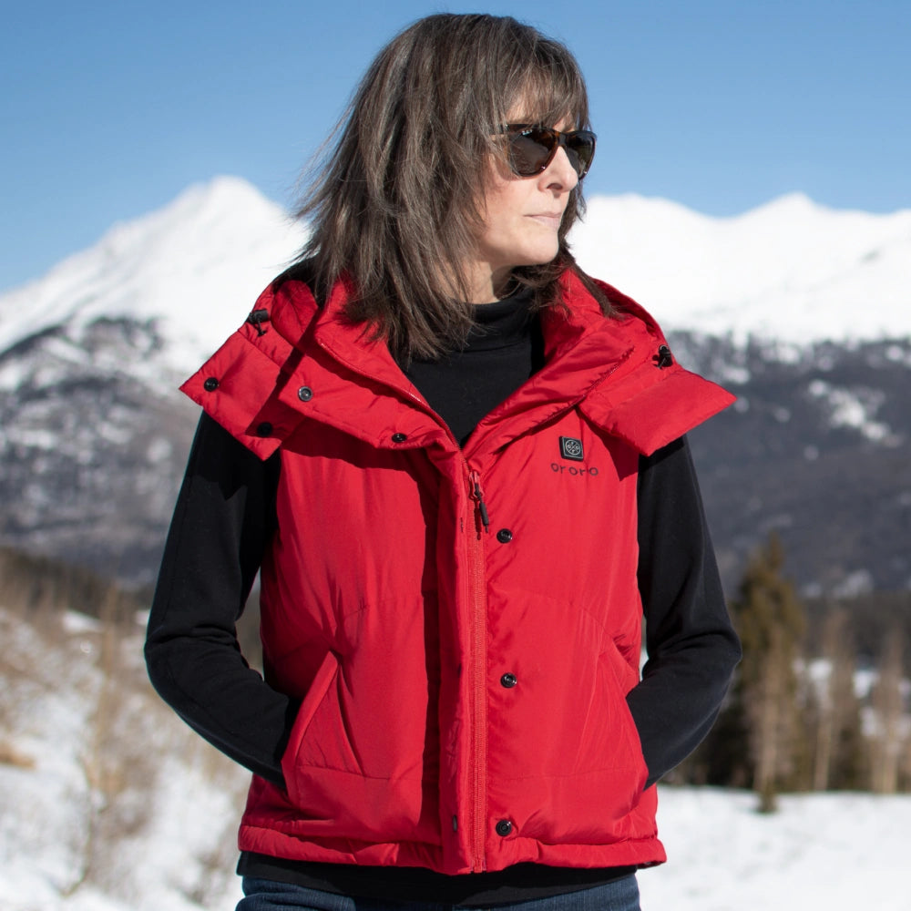 Women's Heated Cropped Puffer Down Vest