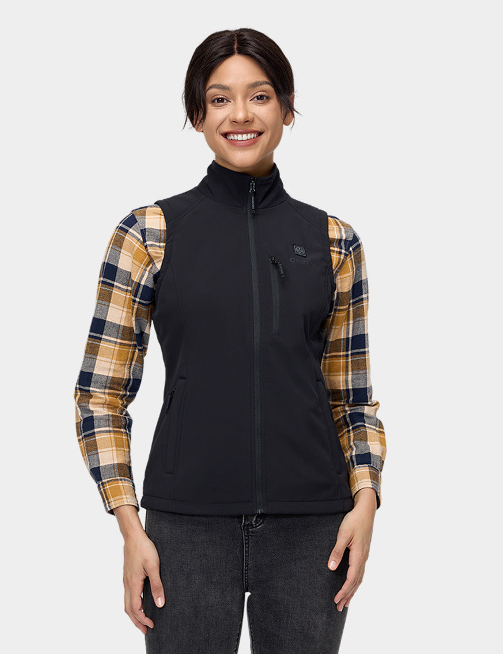 Women's Heated Softshell Gilet - Black / Grey