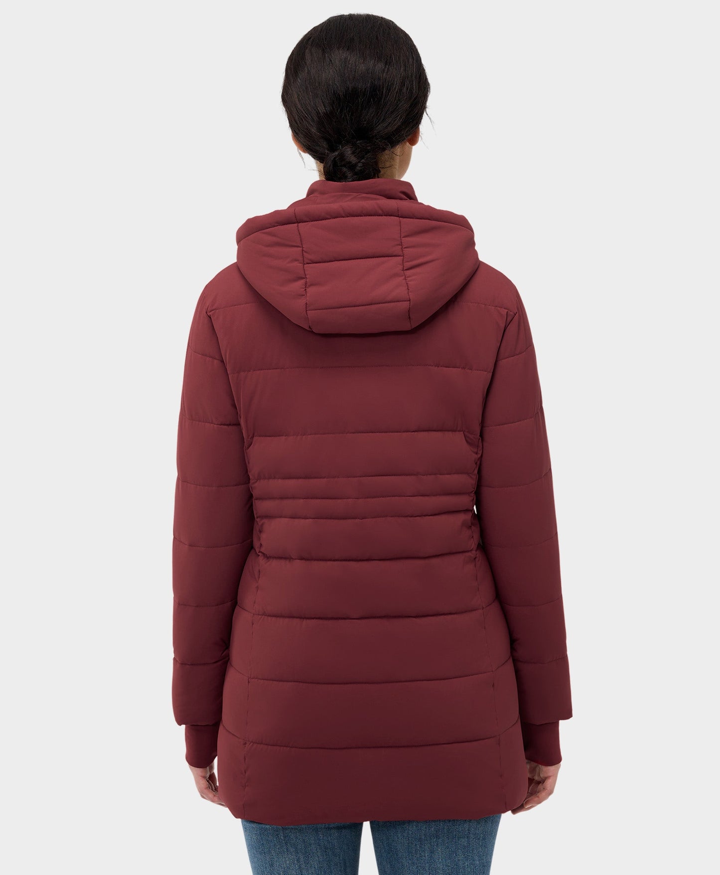 Women's Heated Puffer Parka Jacket - Black / Grey / Red / White