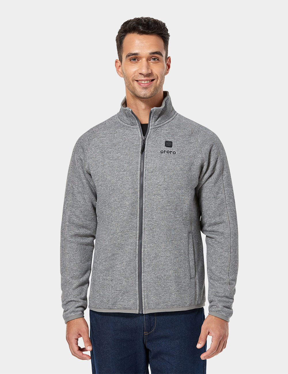 Black Heated Fleece Jacket for Men ororo Heated Apparel – ororo