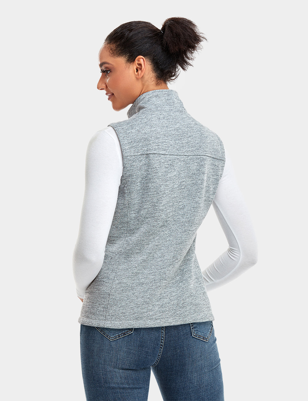 Women's Heated Fleece Gilet - Purple / Flecking Grey