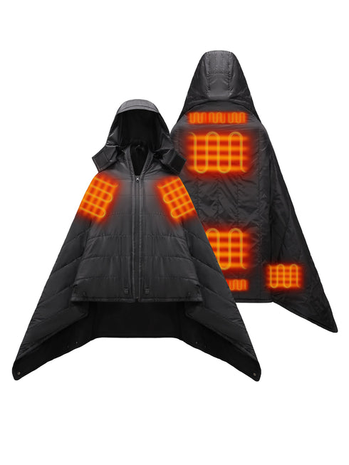 Heated Dual Control Poncho Blanket (with Two Battery Sets) ,view 2