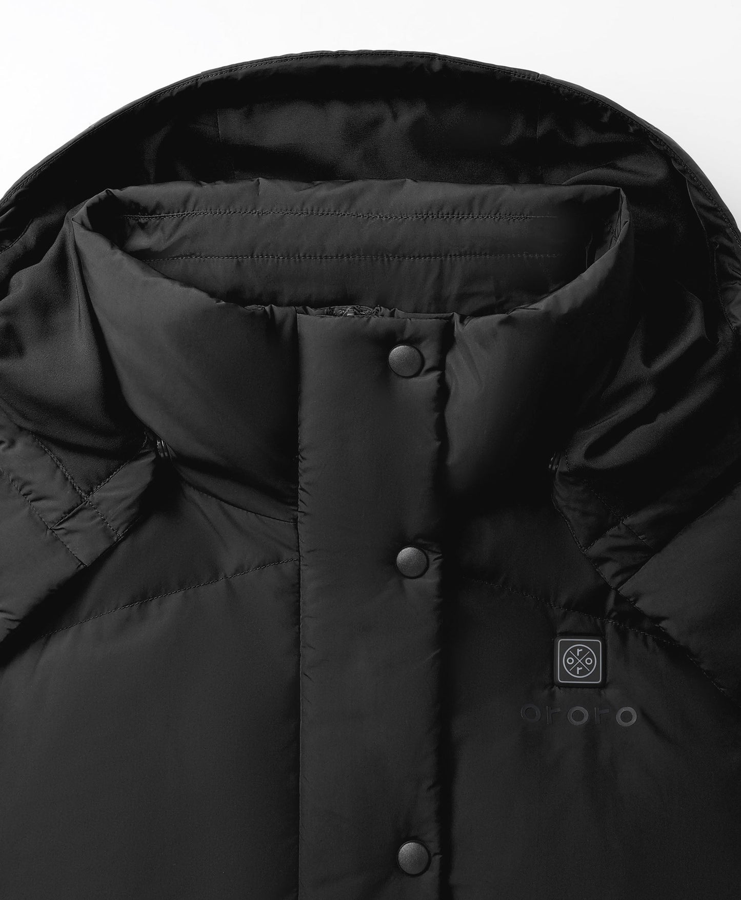 Women's Heated Cropped Puffer Down Gilet - Black / Red