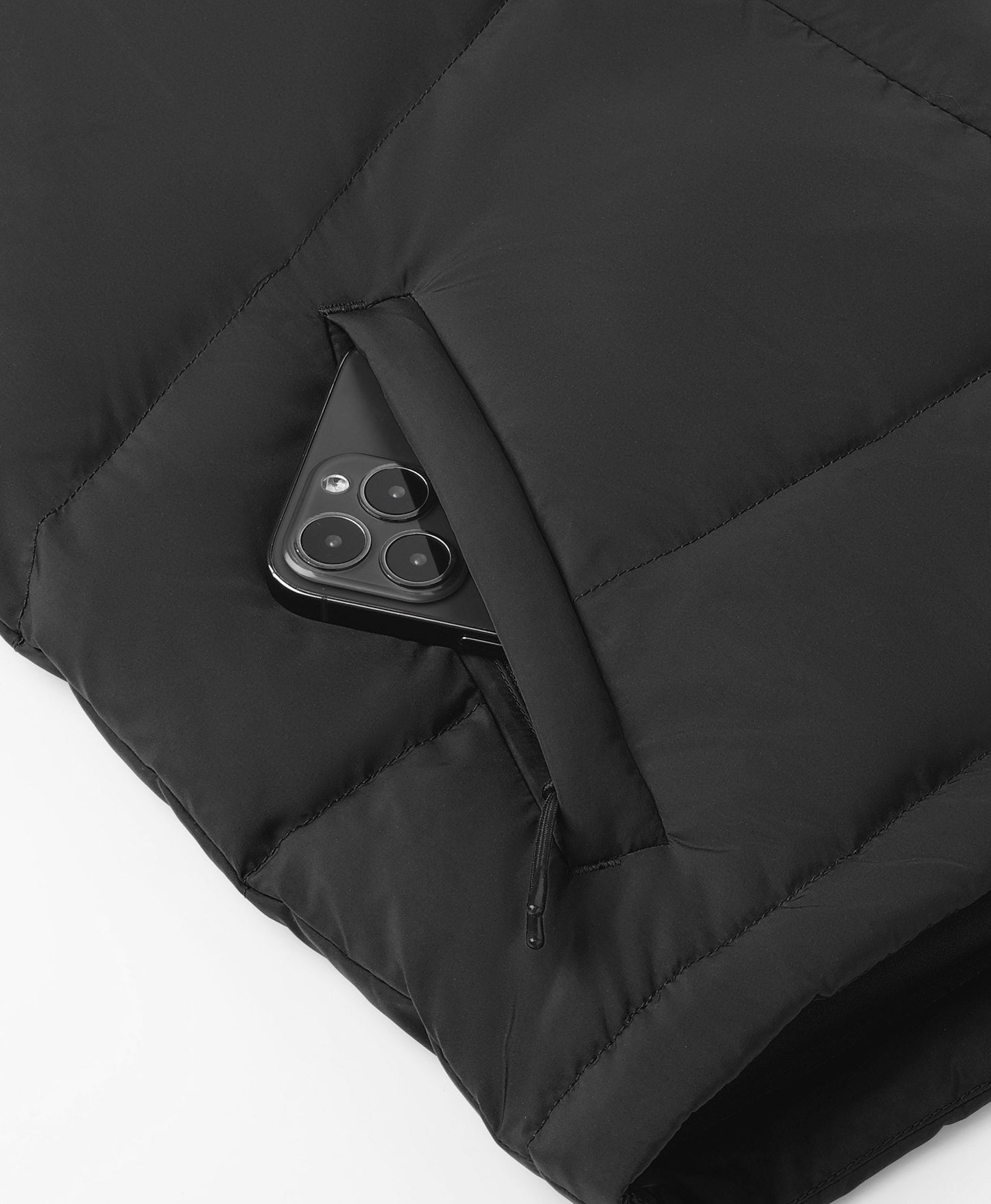 Women's Heated Cropped Puffer Down Gilet - Black / Red