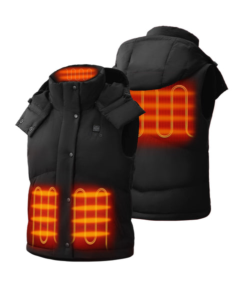 Women's Heated Cropped Puffer Down Vest ,view 2