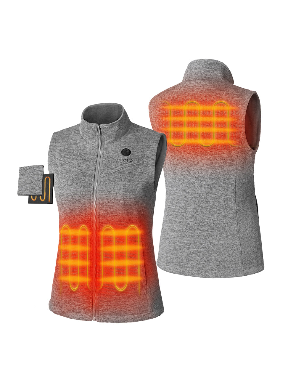 Women's Heated Fleece Gilet - Purple / Flecking Grey