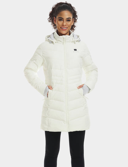 Women's Heated Puffer Parka Jacket - White