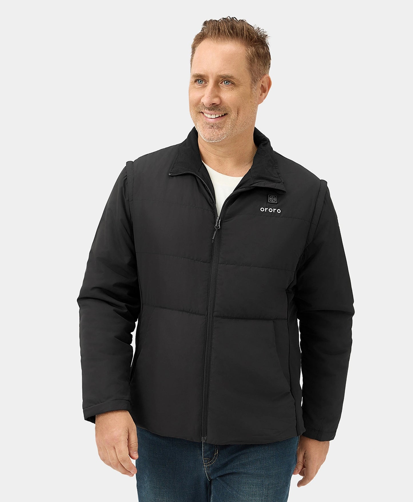 Men's Heated Golf Jacket with Zip-off Sleeves