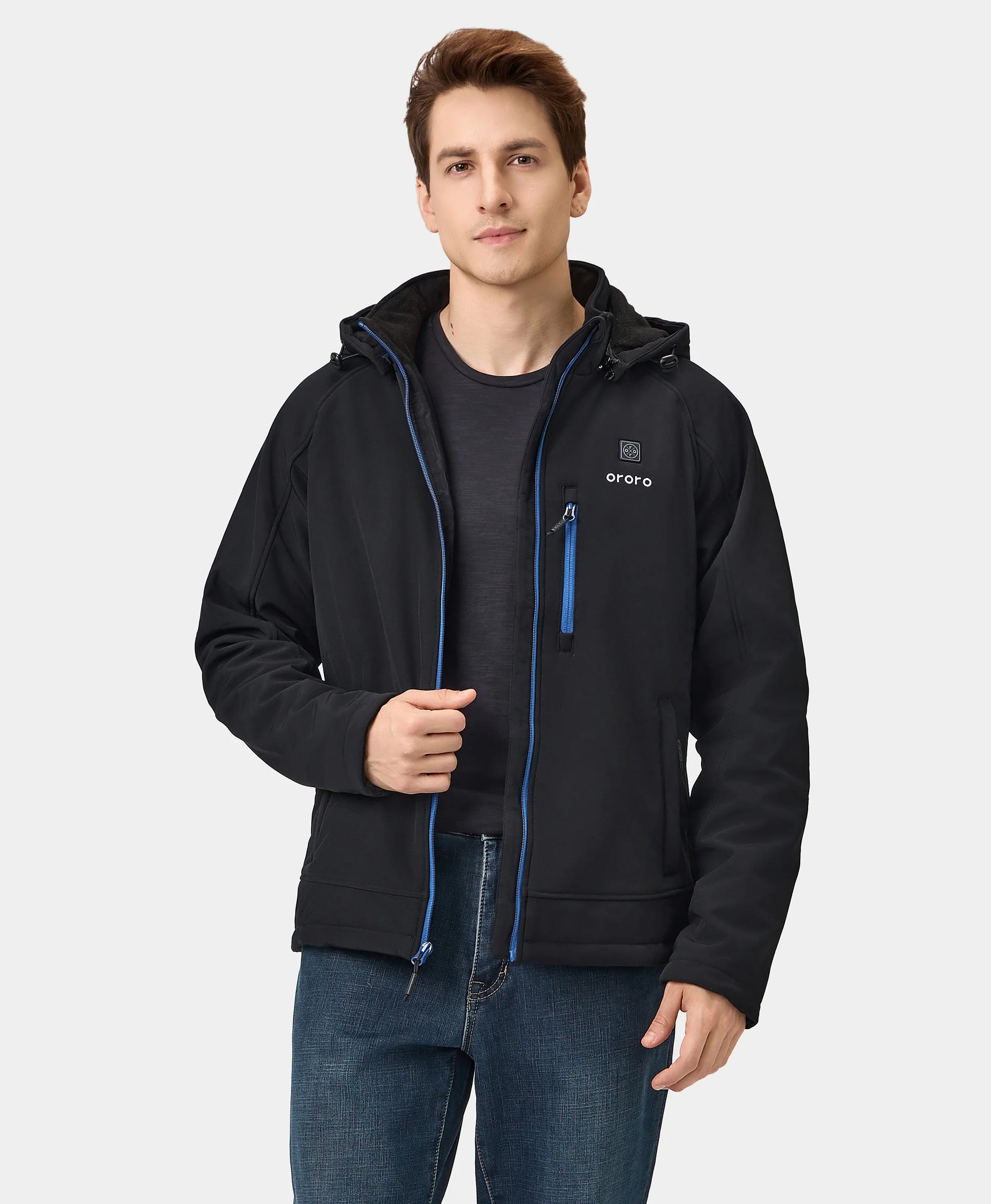 Men's Heated Jacket (4 Heating Zones) - Black & Blue, Thumbnail 5