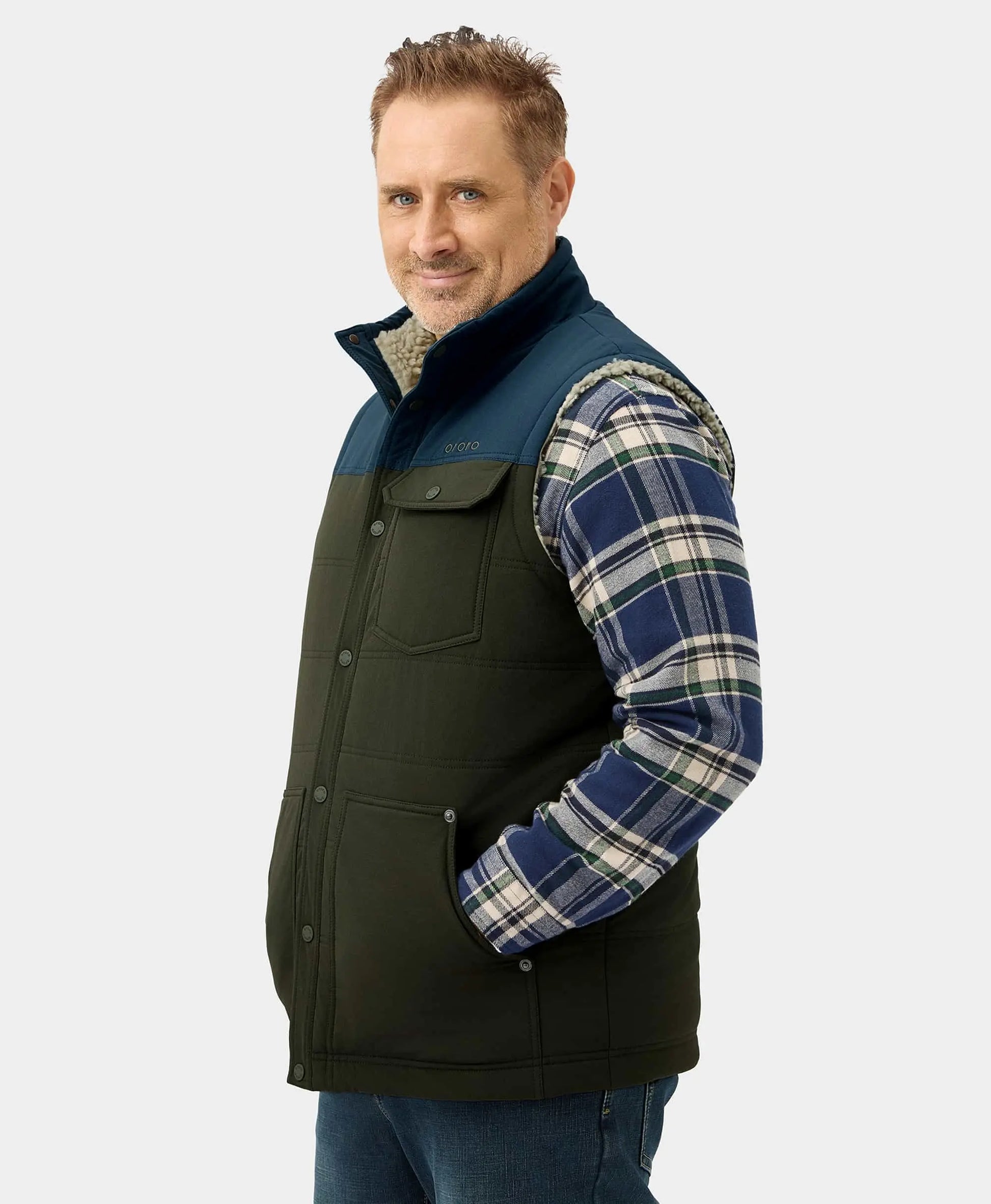 Heated Sherpa Lined Gilet Men s Vest ororo ororo United Kingdom