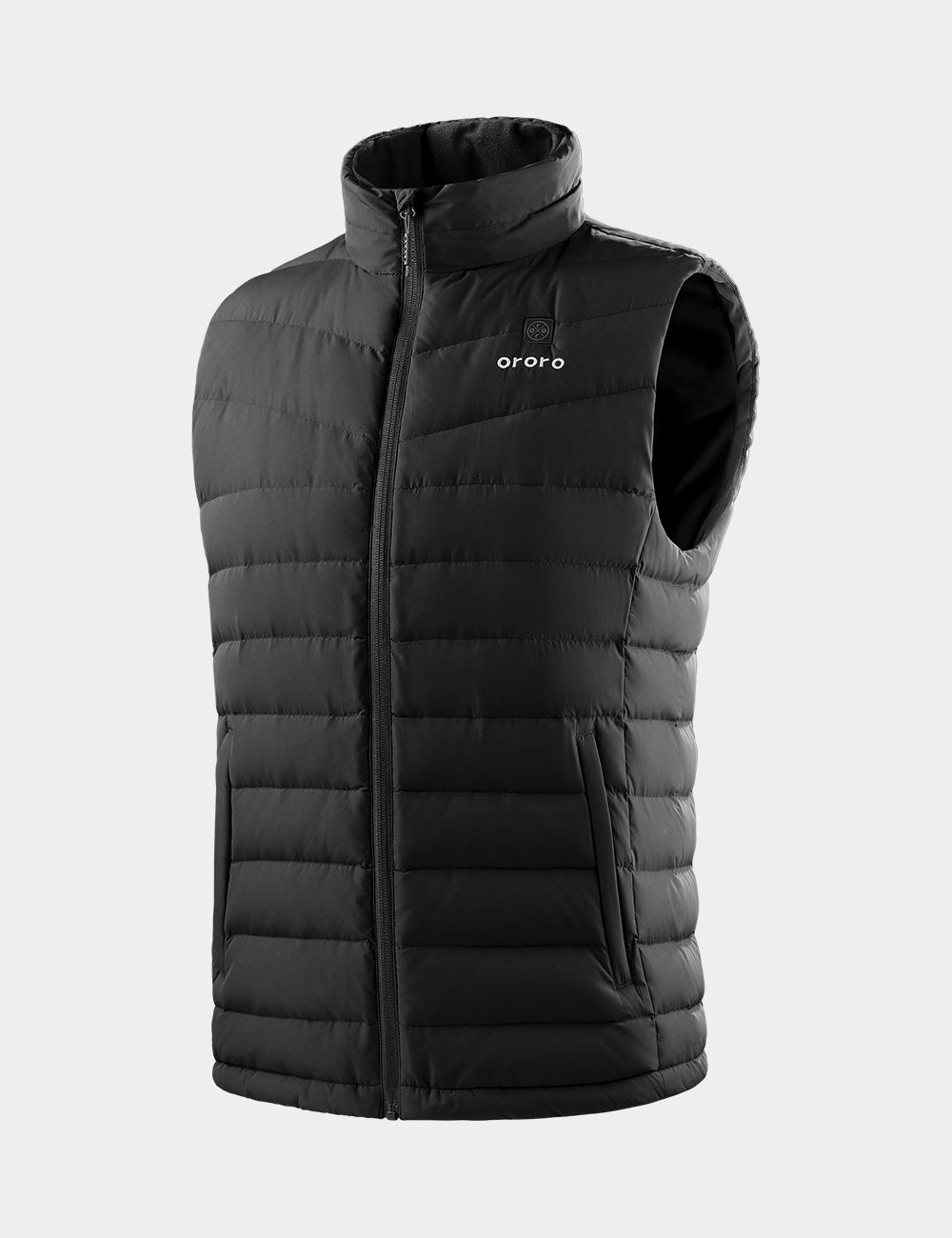 (Open-box) Men's Heated Lightweight Down Vest - Black / Gray, Thumbnail 2