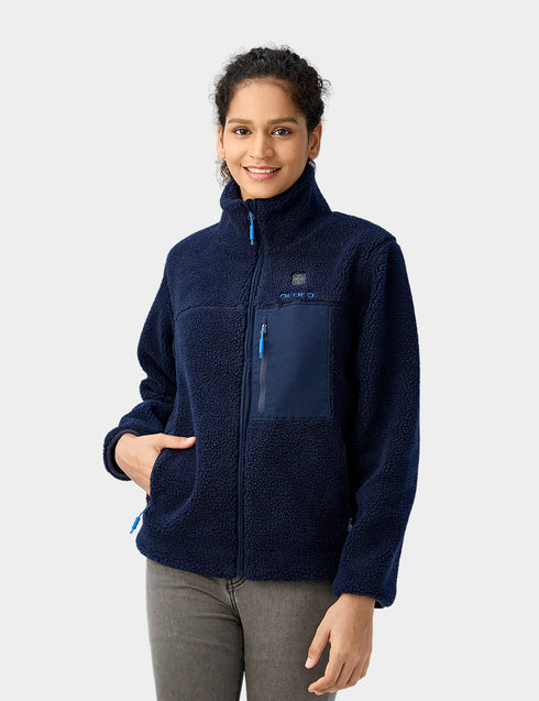 Women's Colorblock Recycled Fleece Heated Jacket ,view 2