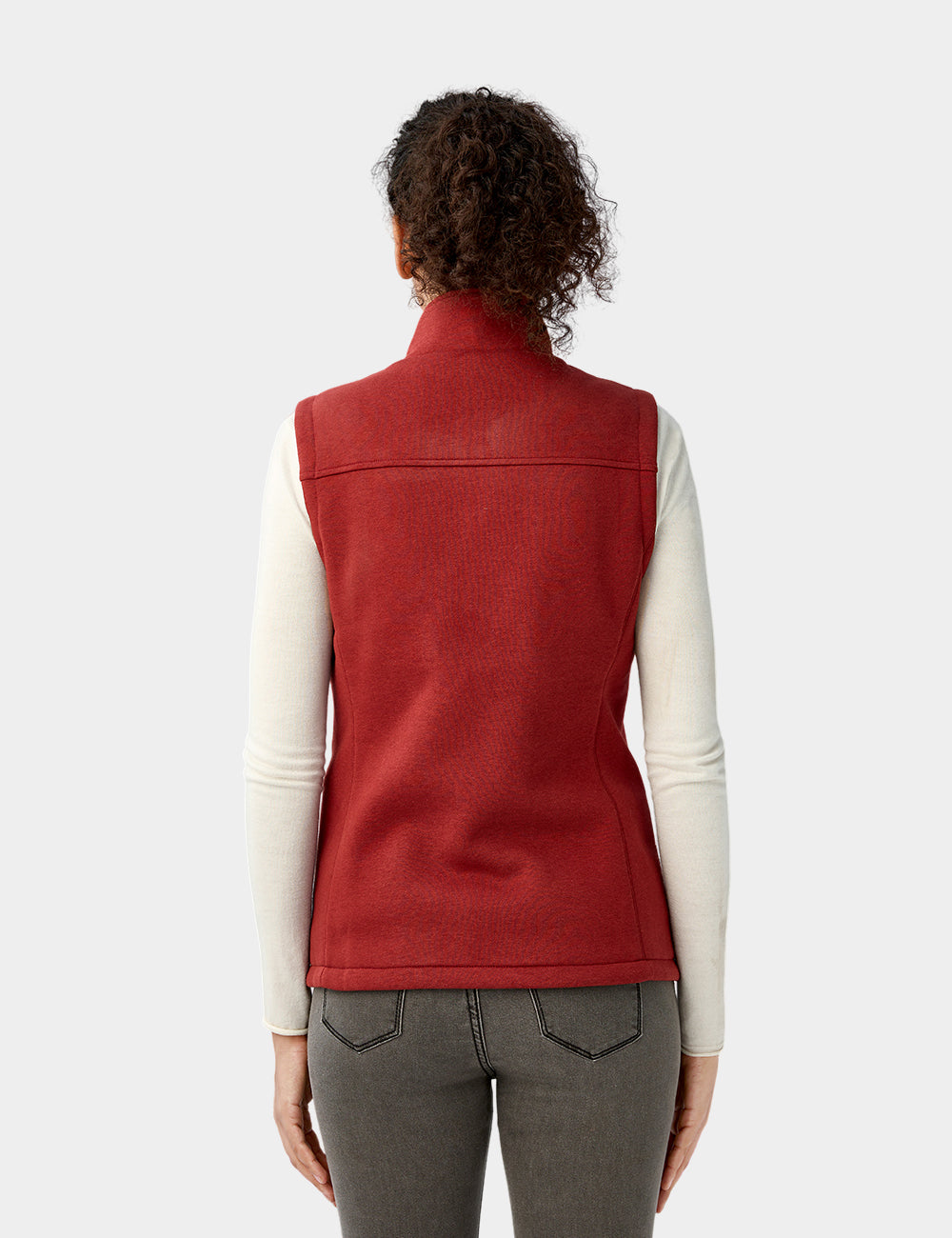Women's Heated Fleece Vest - Red