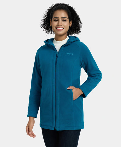 Felicity Women's Heated Long Hooded Fleece Jacket