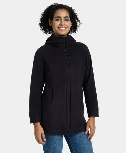 Felicity Women's Heated Long Hooded Fleece Jacket