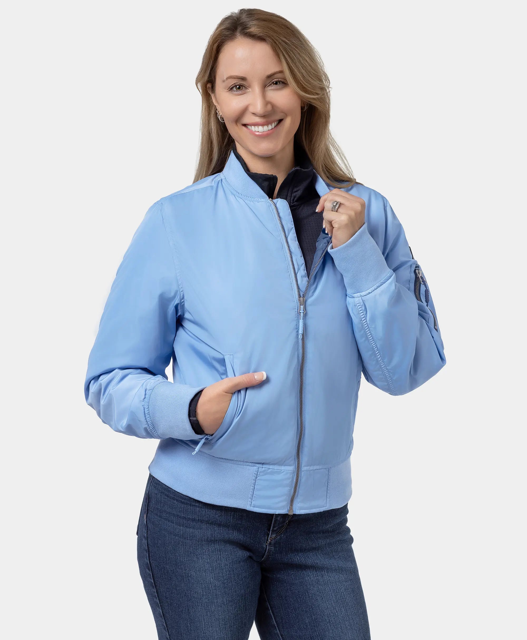 (Open-box) Cityscape Women's Heated Bomber Jacket, Thumbnail 15