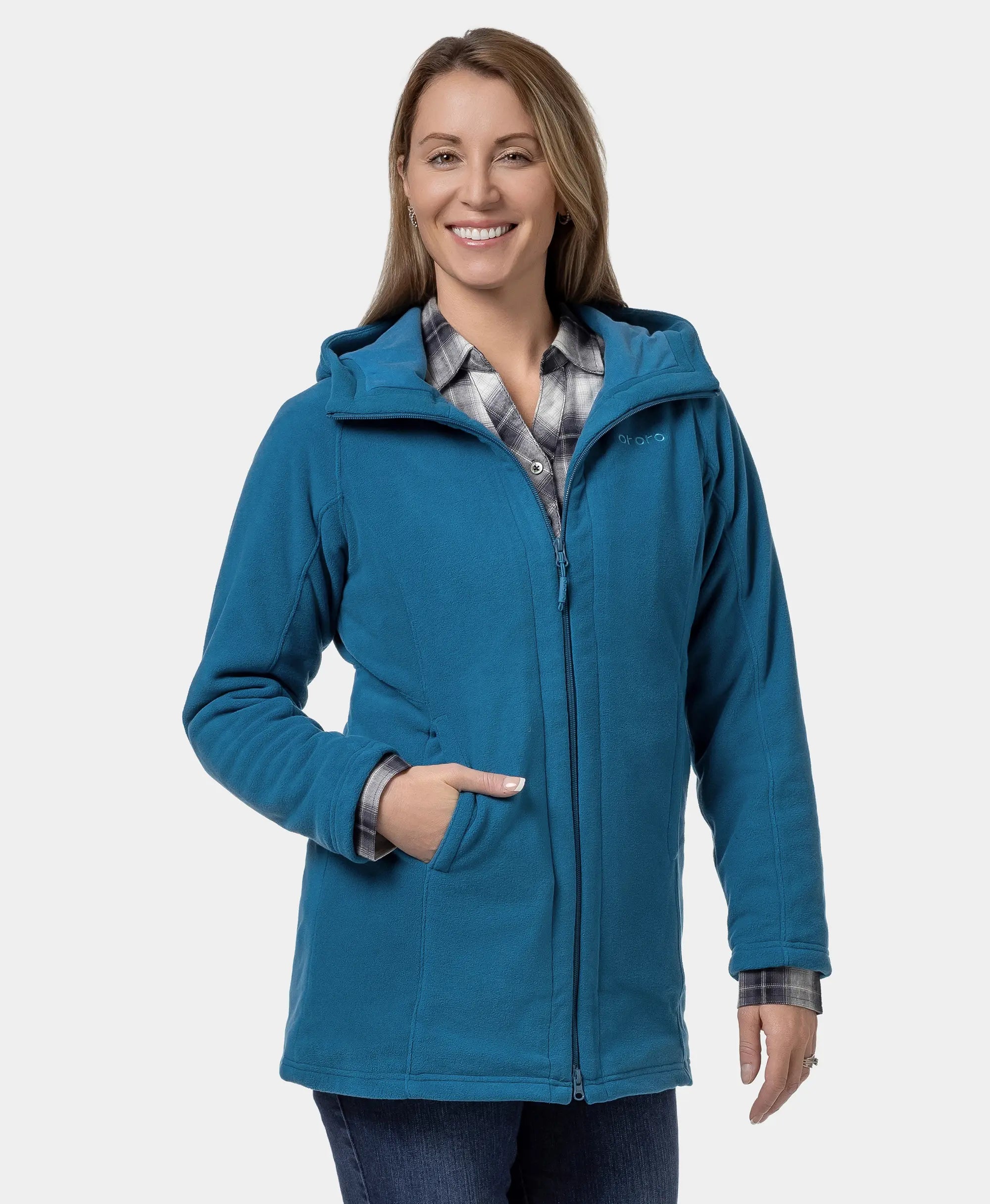 (Open-box) Felicity Women's Heated Fleece Hoodie Jacket, Thumbnail 3