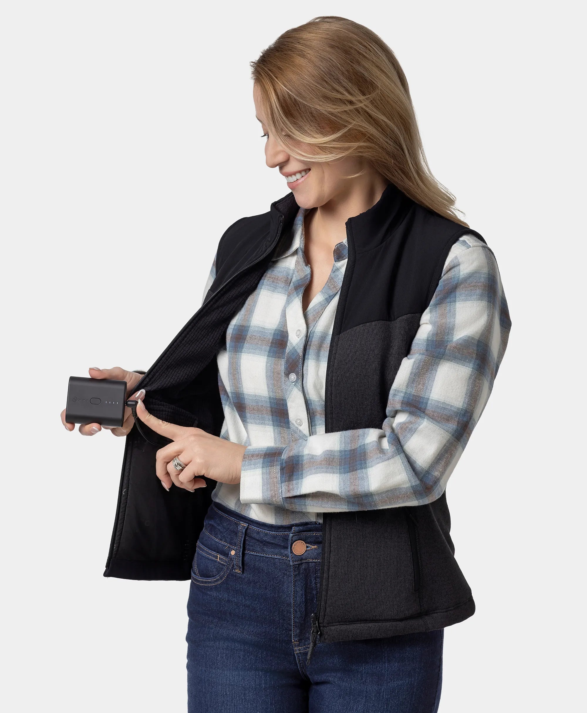 Augusta Women's Heated Sweater Fleece Gilet, Thumbnail 6