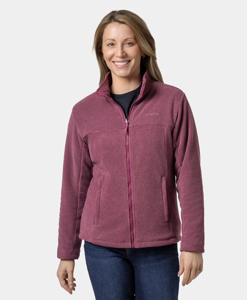 River Ridge Women's 4-Zone Fleece Liner Heated Jacket - Maroon ,view 1