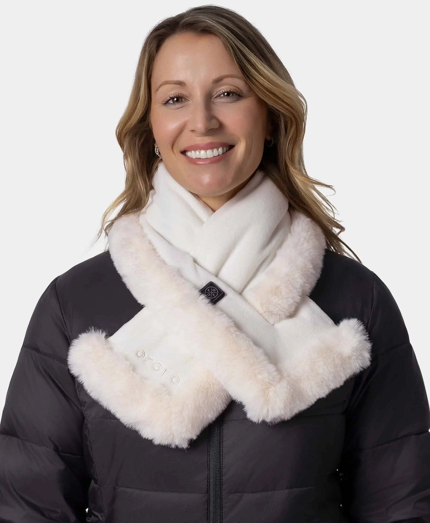 Queen Cove Unisex 1-Zone Heated Faux Fur Fleece Scarf