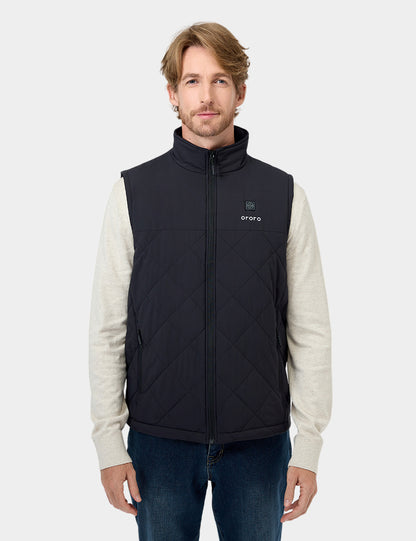 Men's Heated Quilted Gilet - Blue/Black/Green