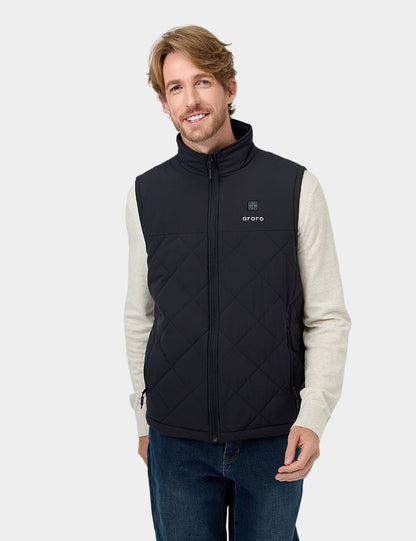 Men's Heated Quilted Gilet - Blue/Black/Green