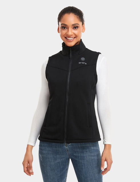 Women's Heated Fleece Vest - Black ,view 1