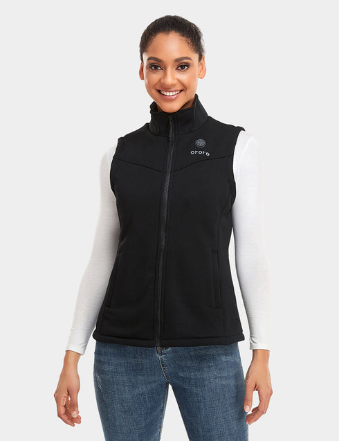 Women's Heated Fleece Vest - Black ,view 2