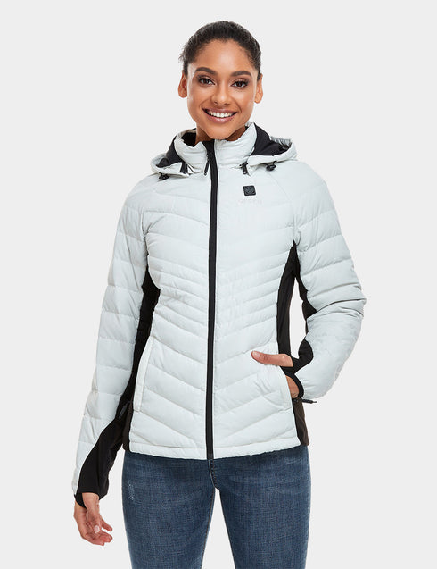 Women's Heated Down Jacket - White ,view 2