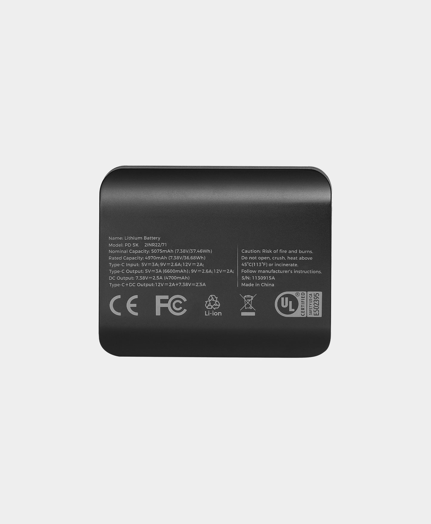 PD 5K Rechargeable Battery (5075 mAh, USB-C)