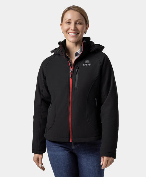 Women's Heated Jacket (4 Heating Zones) - Sharkskin Grey / Black & Red ,view 1
