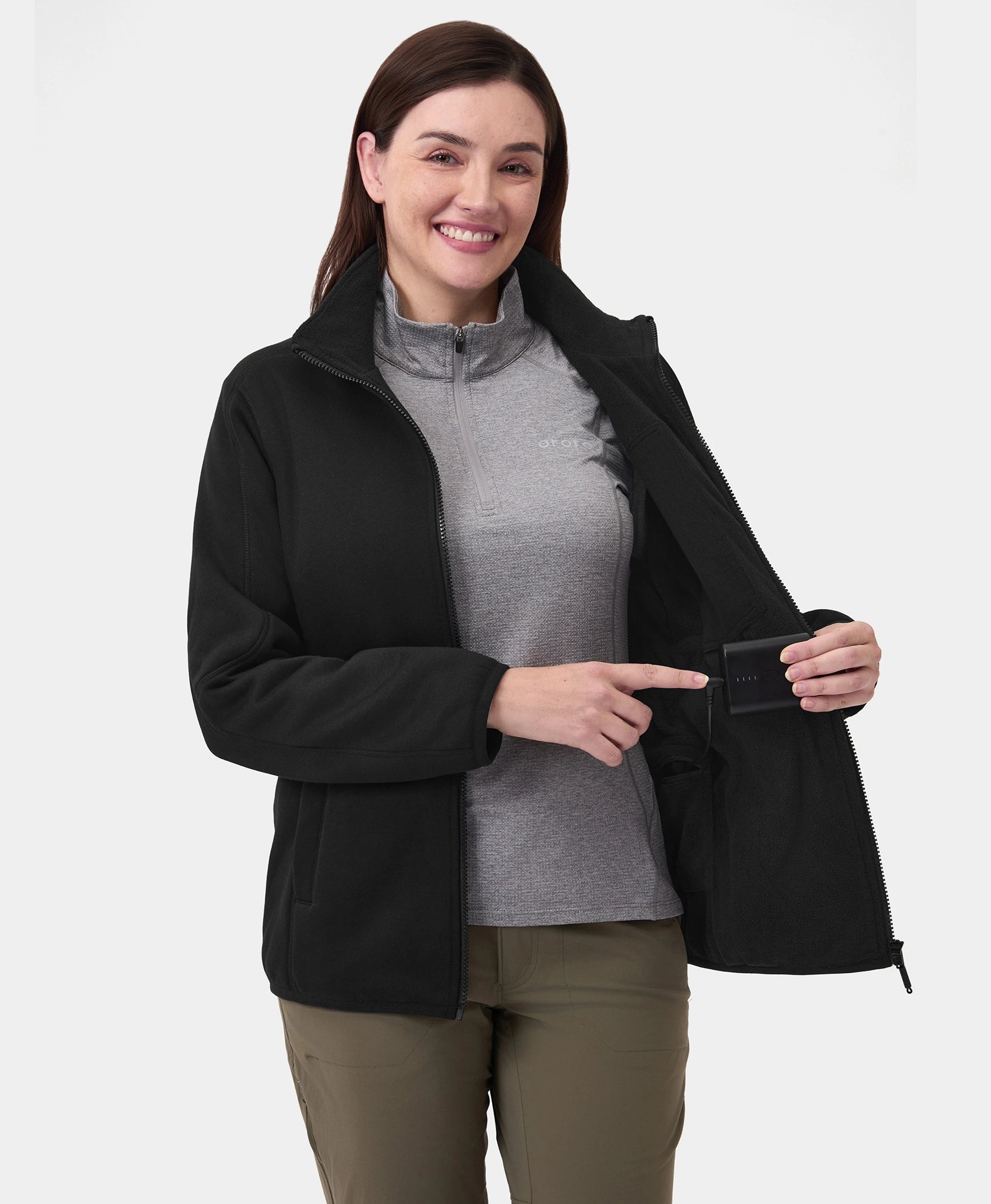 Women's Heated Full-Zip Fleece Jacket (4 Heating Zones), Thumbnail 5