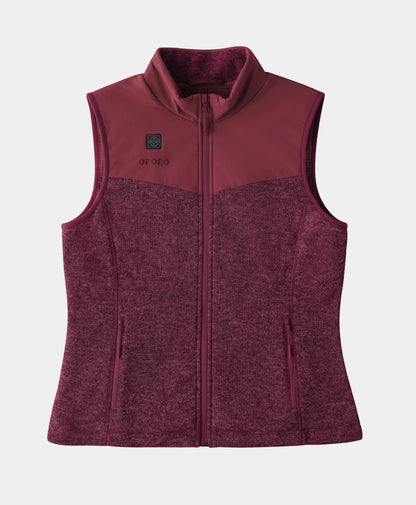Augusta Women's Heated Sweater Fleece Gilet Maroon